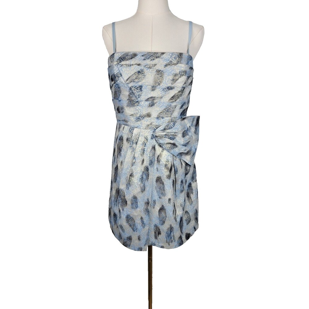 BCBGMAXAZRIA Haze Combo Metallic Jacquard Strapless Dress Nwt Size 10